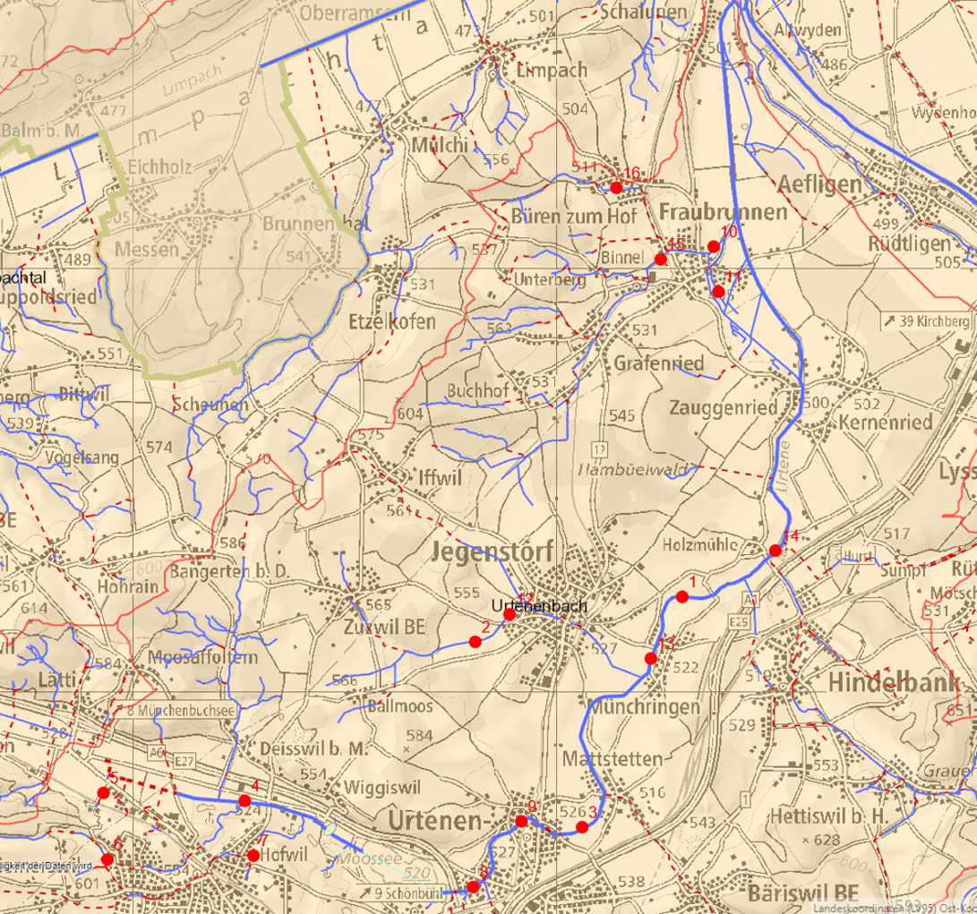 Gewässerrichtplan Urtenen, Tiefbauamt des Kantons Bern