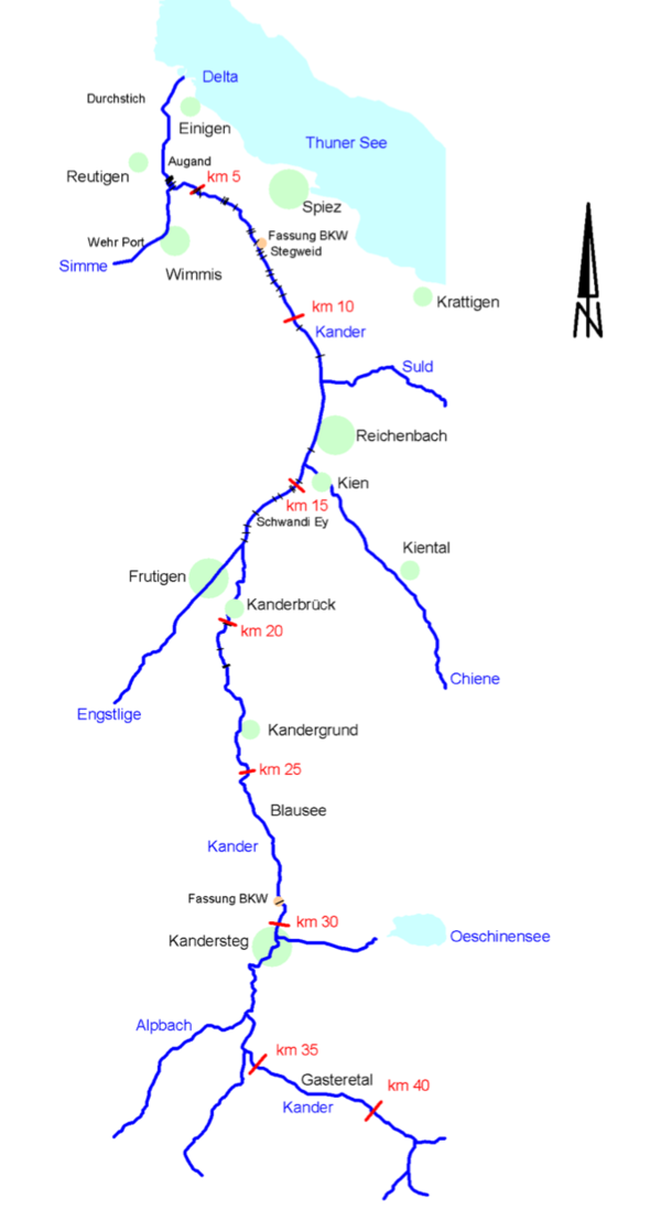 Gewässerrichtplan Kander, Copyright Tiefbauamt des Kantons Bern