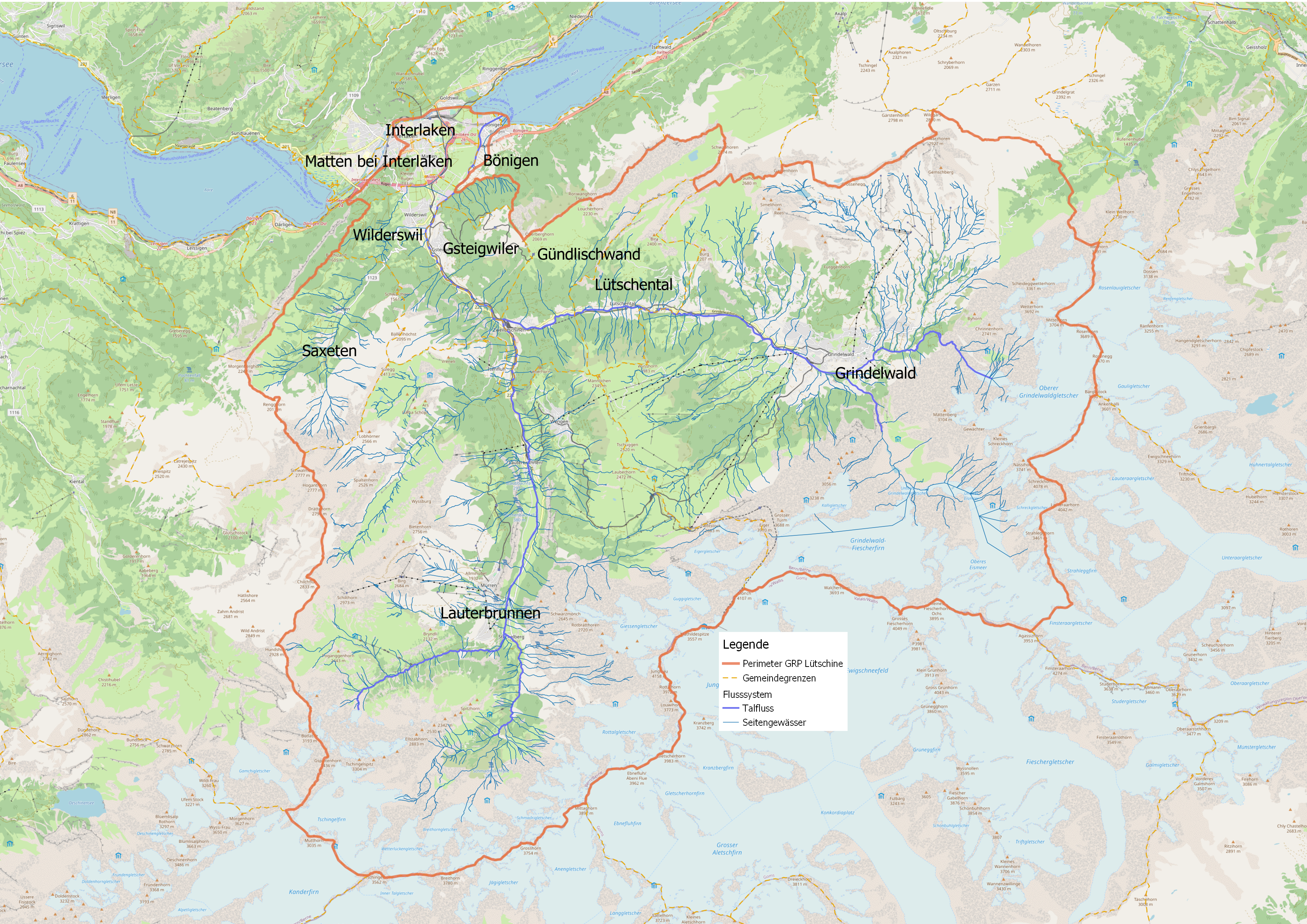 Gewässerrichtplan Lütschine, Copyright Tiefbauamt des Kantons Bern