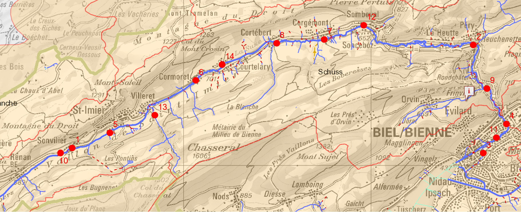Gewässerrichtplan Schüss, Tiefbauamt des Kantons Bern